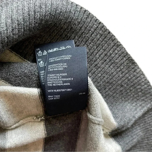 Tommy Hilfiger Wool Blend Gray White Striped Sweater Vest Men’s Large - Picture 8 of 8